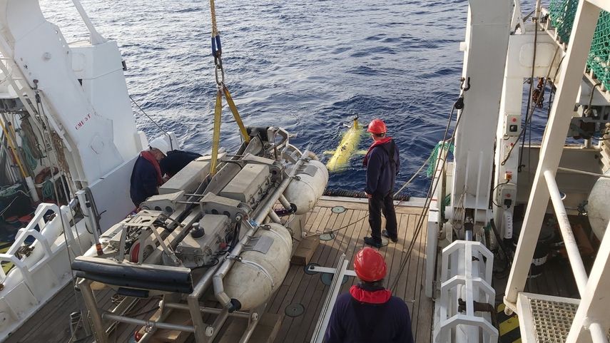 Φωτογραφία με το AUV από την ωκεανογραφική αποστολή